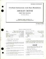 Overhaul Instructions with Parts Breakdown for Aircraft Motor - Part XA30525
