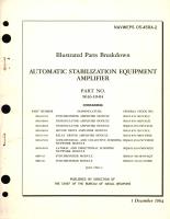 Illustrated Parts Breakdown for Automatic Stabilization Equipment Amplifier Part No. 9616-10, 9616-07, 9616-08, 9616-09, 9616-15, 9616-25, 9616-26, 9805-19, 9805-20