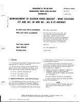 Reinforcement of Aileron Hinge Bracket - Wing Stations 317 and 365 LH and RH - All B-25 Aircraft