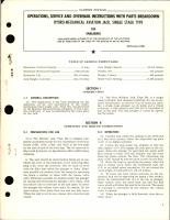 Operations, Service and Overhaul Instructions with Parts Breakdown for Hydro Mechanical Aviation Jack, Single Stage Type 584