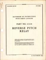 Handbook of Instructions with Parts Catalog for Part No 113418 Reverse Pitch Relay