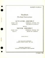 Overhaul Instructions for Actuator Part No. 1005840-18 with Motor Assembly Part No 1034771