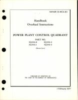 Overhaul Instructions for Power Plant Control Quadrant - Parts 5L2931-0, 5L2931-1, 5L2931-2, and 5L2931-3 
