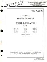 Overhaul Instructions for Water Regulators Models 101796, 104384, 169478, 169479, 169953, 169954, 190255, 222552, 229300