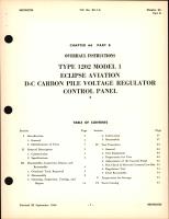 Overhaul Instructions for D-C Carbon Pile Voltage Regulator Control Panel