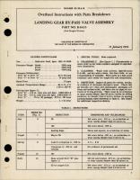 Overhaul Instructions with Parts for Landing Gear By-Pass Valve Assembly - Part K41025 