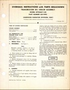 Overhaul Instructions with Parts Breakdown Transmission Oil Cooler Assembly