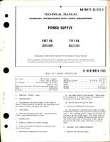 Overhaul Instructions with Parts Breakdown for Power Supply - Part 28VS100Y - Type MS27209