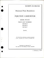 Illustrated Parts Breakdown for Injection Carburetor - Model PR-58U1 - Parts 390780-13, 390780-15, and 390780-17