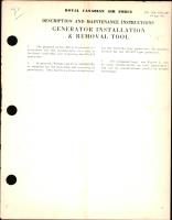 Description and Maintenance Instructions for Generator Installation and Removal Tool
