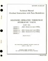 Overhaul Instructions with Parts Breakdown for Solenoid Operated Three-Way Hydraulic Valve Part No. 1009813