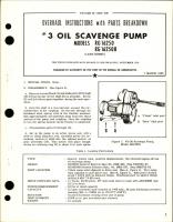 Overhaul Instructions with Parts Breakdown for Oil Scavenge Pump - No. 3 - Models RD16250 and RG16250B
