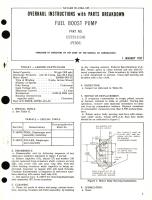 Overhaul Instructions with Parts Breakdown for Fuel Boost Pump Part No. 122723-113-01 