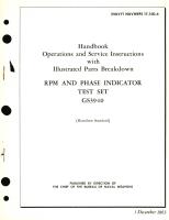 Operation and Service Instructions with Illustrated Parts Breakdown for RPM & Phase Indicator Test Set GS3940