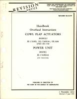 Overhaul Instructions for Cowl Flap Actuators and Power Unit 