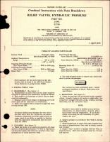 Overhaul Instructions with Parts Breakdown for Hydraulic Pressure Relief Valves - Parts 25991 and 51796 