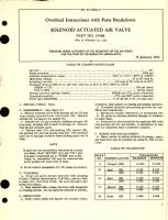 Overhaul Instructions with Parts Breakdown for Solenoid Actuated Air Valve Part No. 25968 