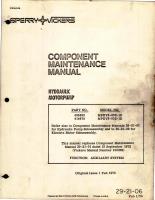Component Maintenance Manuals for Hydraulic Motorpump - Parts 405893 and 414470 