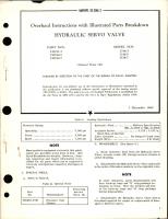 Overhaul Instructions with Illustrated Parts for Hydraulic Servo Valve - Parts 130211-3, 130234-5, and 130234-7