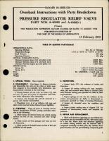 Overhaul Instructions with Parts Breakdown for Pressure Regulator Relief Valve - Part A-40089 and A-40089-1