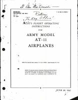Pilot's Flight Operating Instructions for Army Model AT-11 Airplanes