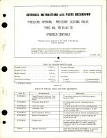 Overhaul Instructions with Parts Breakdown for Pressure Opening and Closing Valve - Type FR-15-A1-70