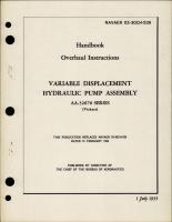 Overhaul Instructions for Variable Displacement Hydraulic Pump Assembly - AA-32670 Series
