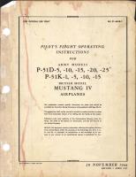 Pilot's Flight Operating Instructions for P-51D and K