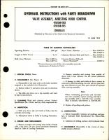 Overhaul Instructions with Parts for Arresting Hook Control Valve Assembly - 4261568-503, 4261568-505