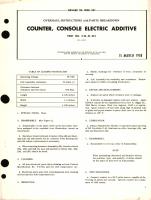 Overhaul Instructions with Parts Breakdown for Counter, Console Electric Additive Part No. C10-31-312