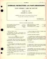 Overhaul Instructions with Parts Breakdown  for Valve Assembly, Cabin Air Shut-Off Haskel No. 1501 (Lockheed No. 644322)