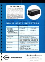 AIM Specifications for Type P-20 and P-21 (Sine Wave) Solid State Inverters