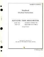 Overhaul Instructions for Elevator Trim Servo-Motor Type No. 15647-1A 