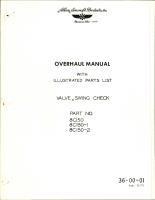 Overhaul with Illustrated Parts List for Swing Check Valve - Parts 8C150, 8C150-1, and 8C150-2 