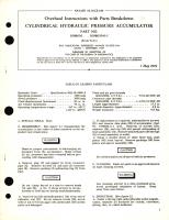 Overhaul Instructions with Parts Breakdown for Cylindrical Hydraulic Pressure Accumulator Part No.1008630