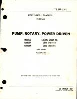 Overhaul Instructions for Power Driven Rotary Pump - Models RG8825F and RG8825A