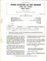 Overhaul Instructions with Parts Breakdown for Liquid Level Control - Model RG50H-1 