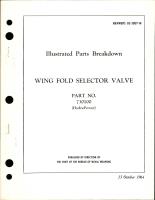 Illustrated Parts Breakdown for Wing Fold Selector Valve - Part 730100