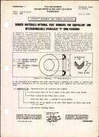 Optional Part Numbers for Equivalent and interchangeable Hydraulic "V" Ring Packings