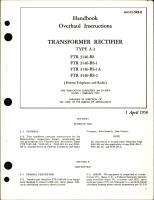 Overhaul Instructions for Transformer Rectifier 