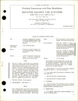 Overhaul Instructions with Parts Breakdown for Elevator Balance Tab Actuator - Part C1722-1 and C1722-2 