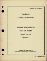 Overhaul Instructions for Electric Motor Driven Water Pump - Model RD-7240 