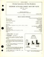 Overhaul Instructions with Parts Breakdown for Solenoid Actuated Poppet Shutoff Valve - Part 112915-1 