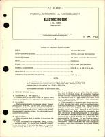 Overhaul Instructions for Electric Motor I.S. 13823