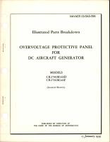 Illustrated Parts Breakdown for Overvoltage Protective Panel for DC Generator - Models CR2781M146D and CR2781M146F 