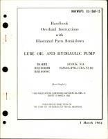 Overhaul Instructions with Parts for Lube Oil & Hydraulic Pump - Model RR16000B and RR16000C