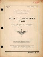 Instructions with Parts Catalog for Dual Oil Pressure Gage Type AN 5772-2 Auto-Lite