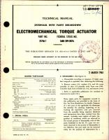 Overhaul with Parts Breakdown for Electromechanical Torque Actuator - Part 31706-1 