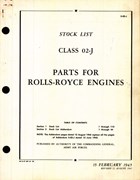 Stock List Parts for Rolls-Royce Engines