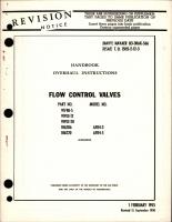 Overhaul Instructions for Flow Control Valves - Model AFR4-3 and AFR4-5 